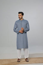 Light Grey Self Kurta by Al Deebaj, photo 2