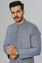 Light Grey Self Kurta by Al Deebaj