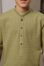 Khaaki Printed Kids Kurta by Al Deebaj, photo 2
