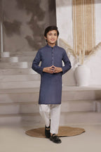 Blue Printed Kids Kurta by Al Deebaj, photo 3