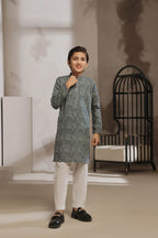 Sage Grey Kids Kurta by Al Deebaj