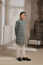 Sage Grey Kids Kurta by Al Deebaj, photo 3