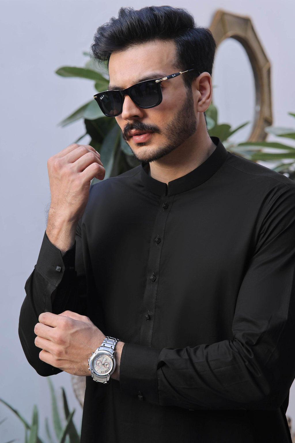 Passion Black Kurta Shalwar by Al Deebaj