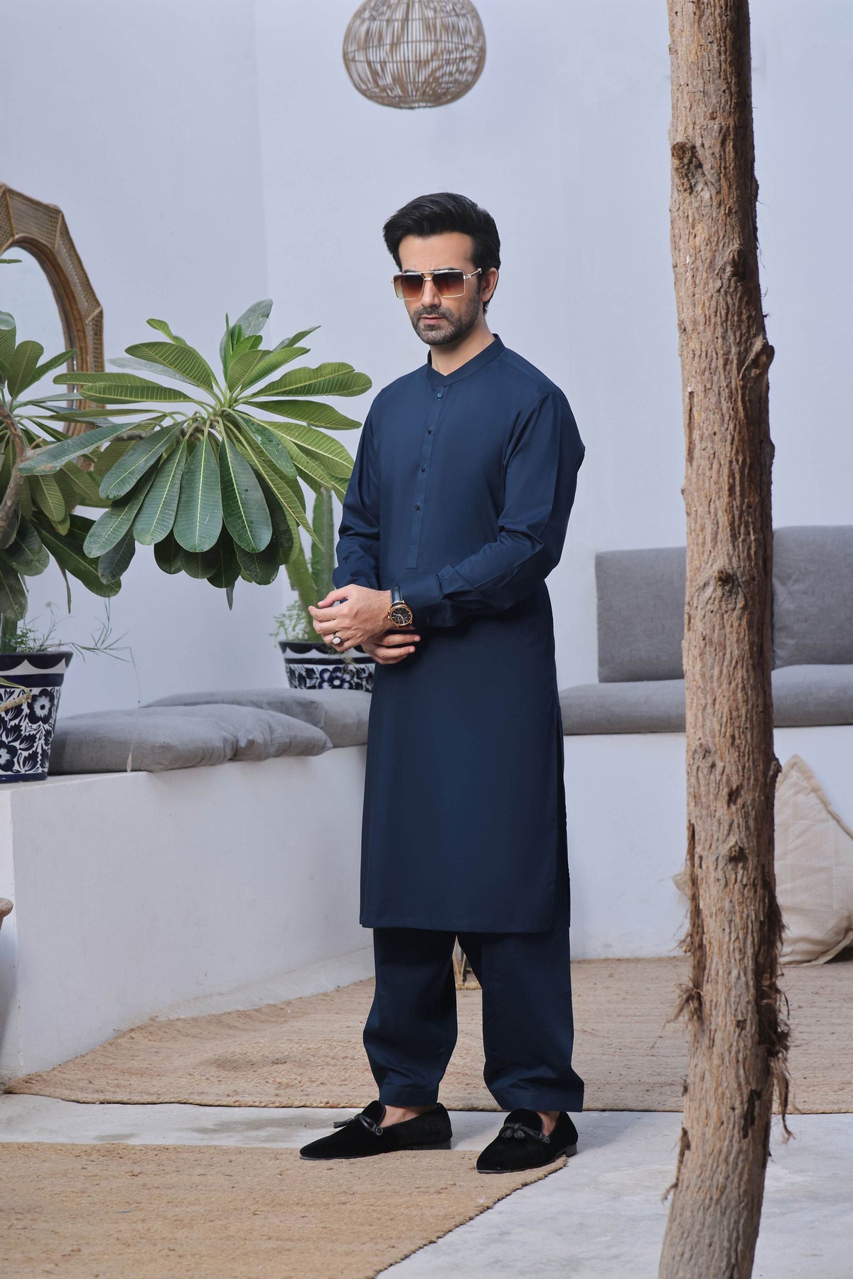 Passion Navy Kurta Shalwar by Al Deebaj, photo 3