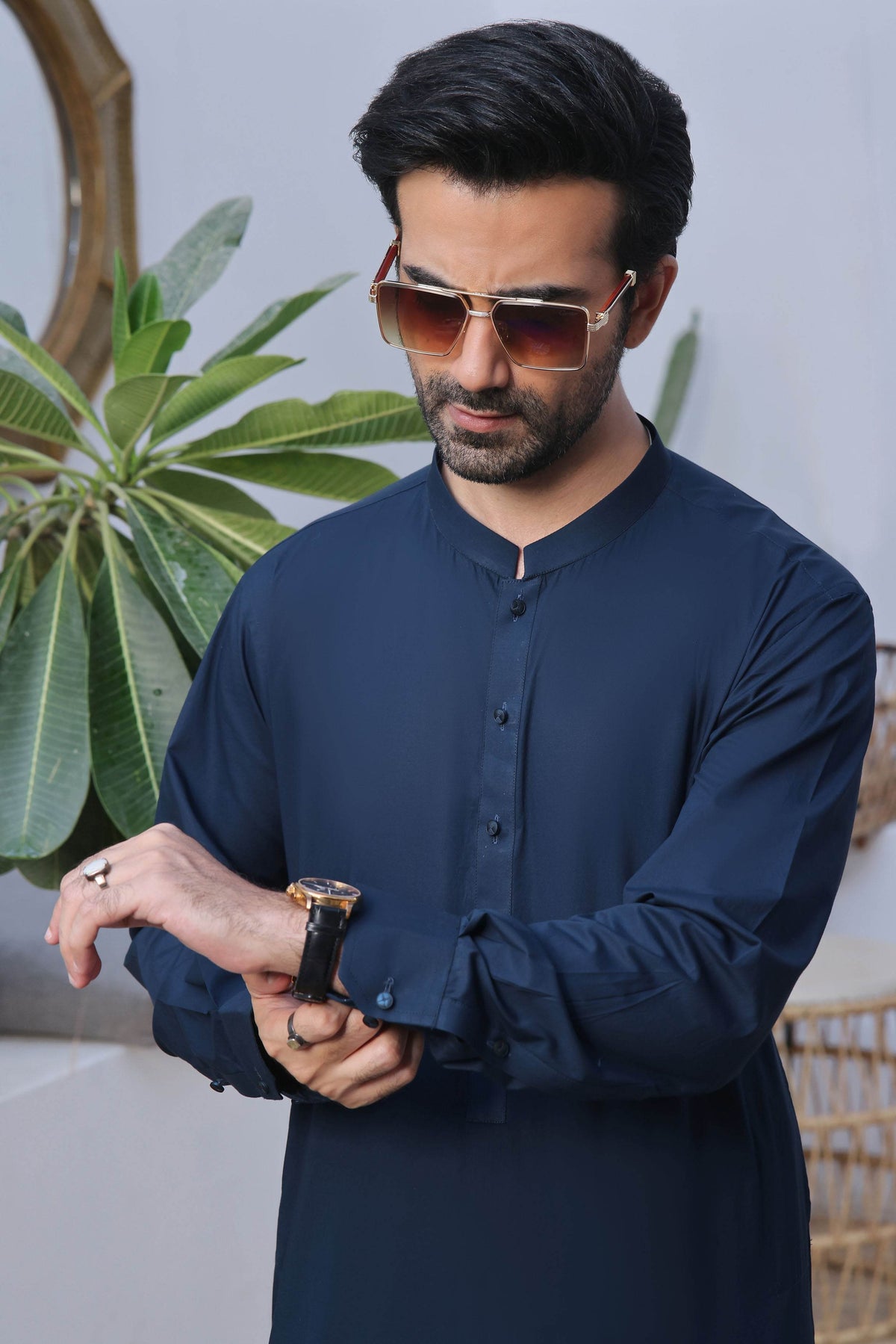 Passion Navy Kurta Shalwar by Al Deebaj, photo 2