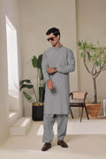 Light Grey Embroidered Kurta Shalwar by Al Deebaj