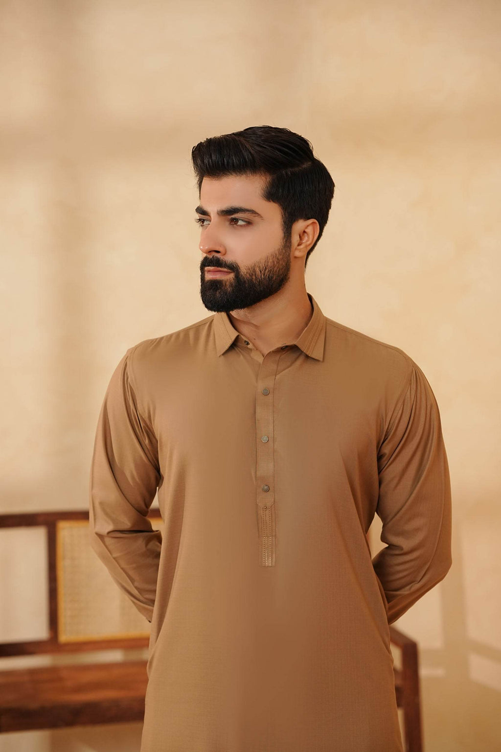Brown Design Kurta Shalwar by Al Deebaj