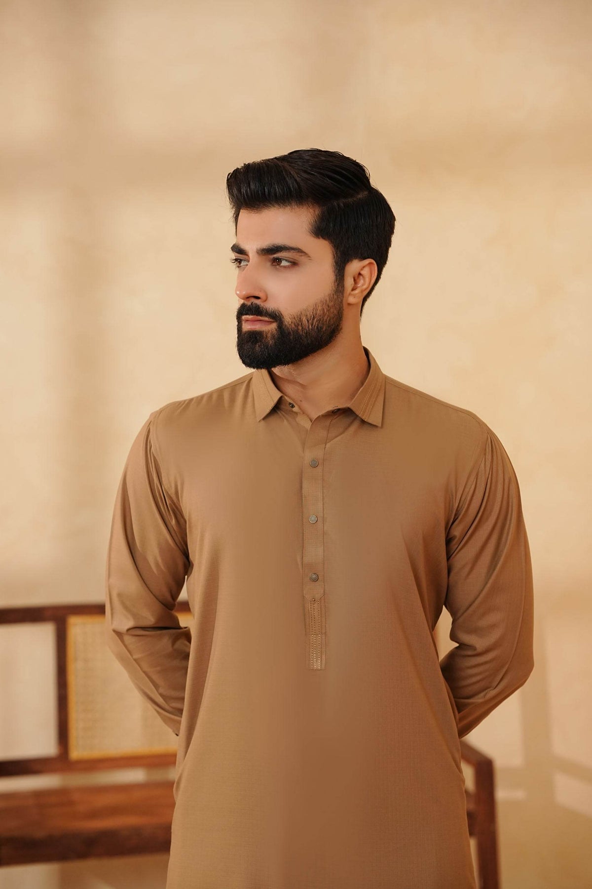 Brown Design Kurta Shalwar by Al Deebaj