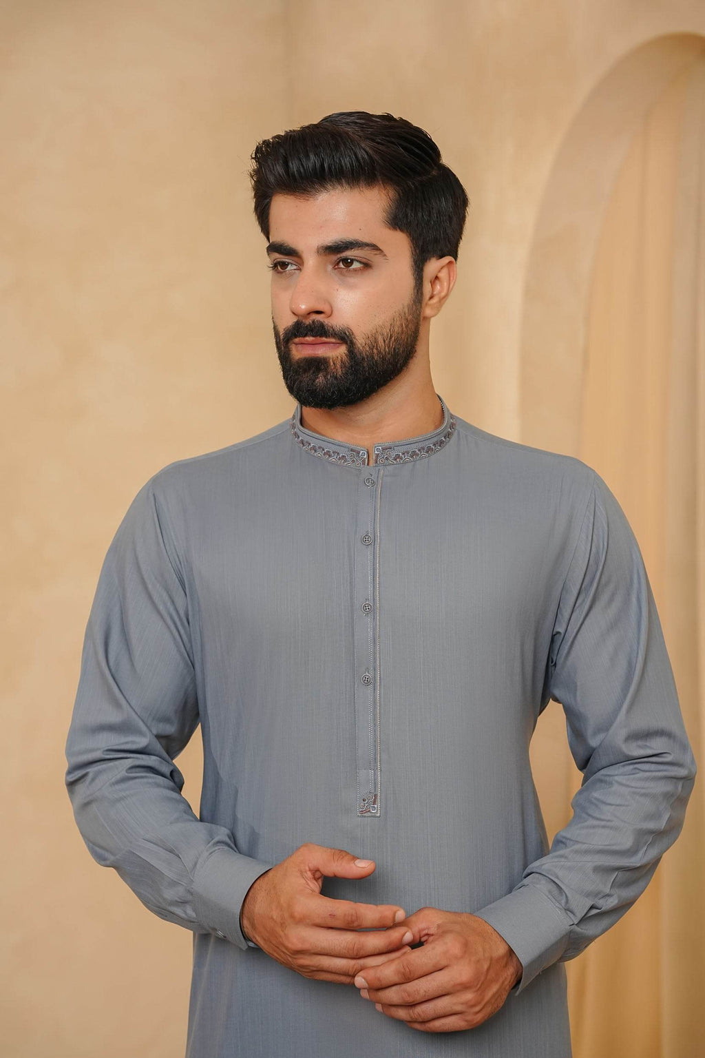 Grey Design Kurta Shalwar by Al Deebaj, photo 2