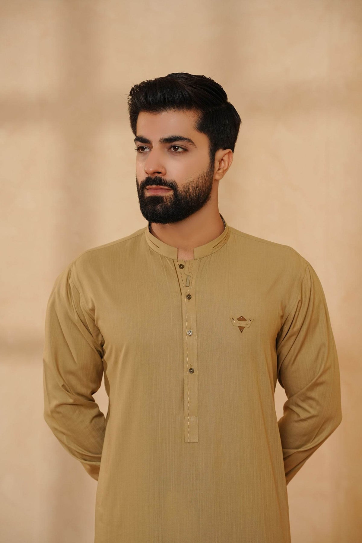 Fawn Design Kurta Shalwar by Al Deebaj, photo 2