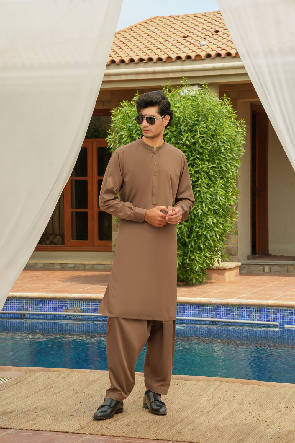 Light Brown Design Kurta Shalwar by Al Deebaj