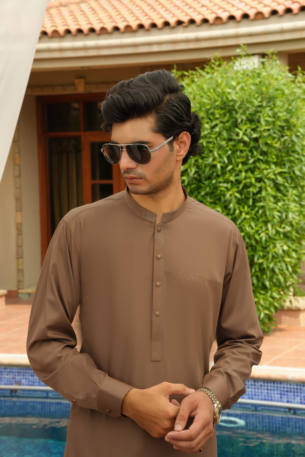Light Brown Design Kurta Shalwar by Al Deebaj, photo 2