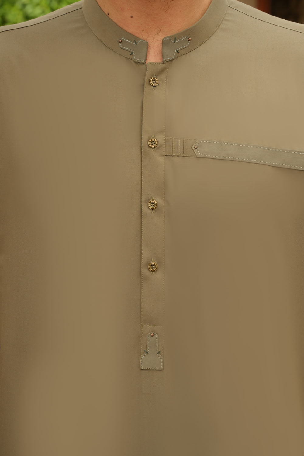 Olive Green Design Kurta Shalwar by Al Deebaj, photo 3