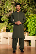Bottle Green Design Kurta Shalwar by Al Deebaj