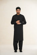 Black Embroidered Kurta Shalwar by Al Deebaj