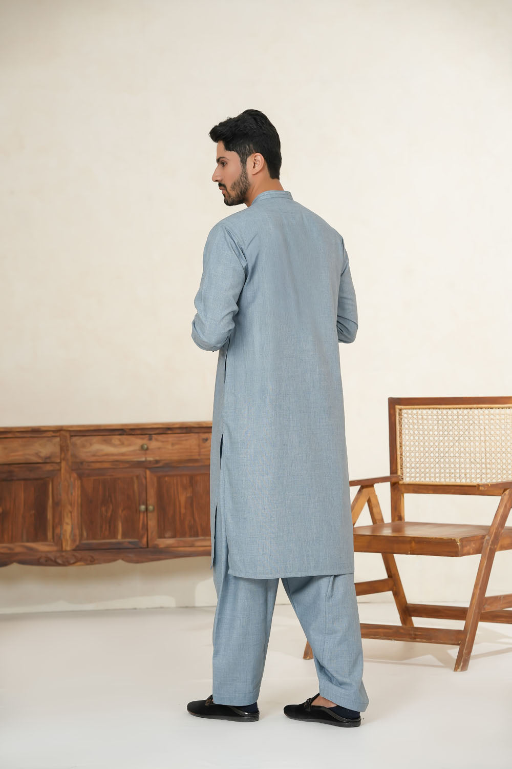 Sky Blue Design Kurta Shalwar by Al Deebaj, photo 6