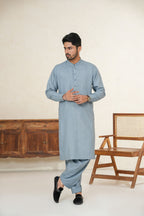 Sky Blue Design Kurta Shalwar by Al Deebaj