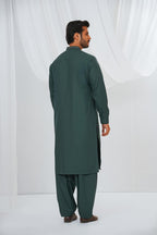 Dark Green Embroidered Kurta Shalwar by Al Deebaj, photo 4
