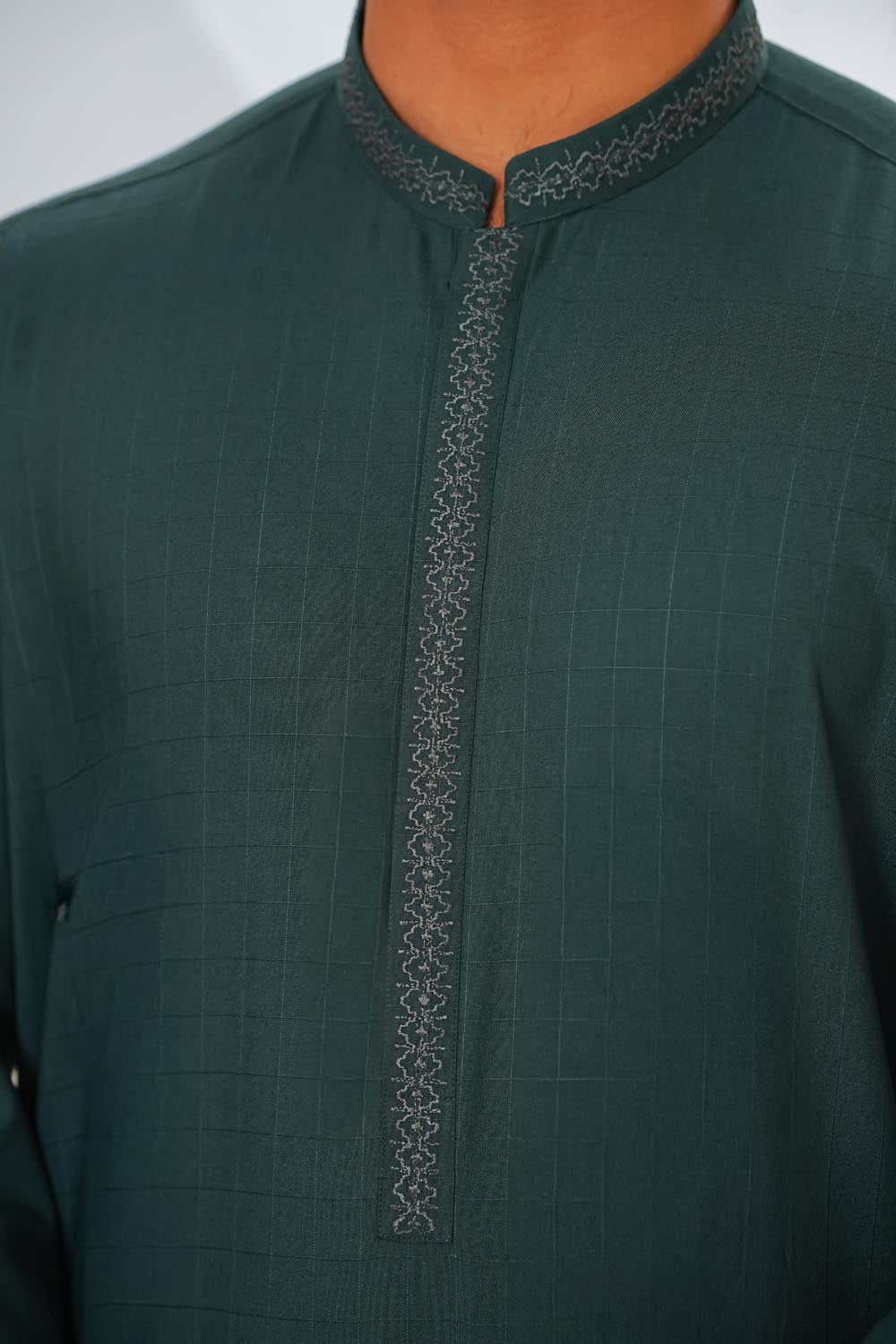 Dark Green Embroidered Kurta Shalwar by Al Deebaj, photo 2