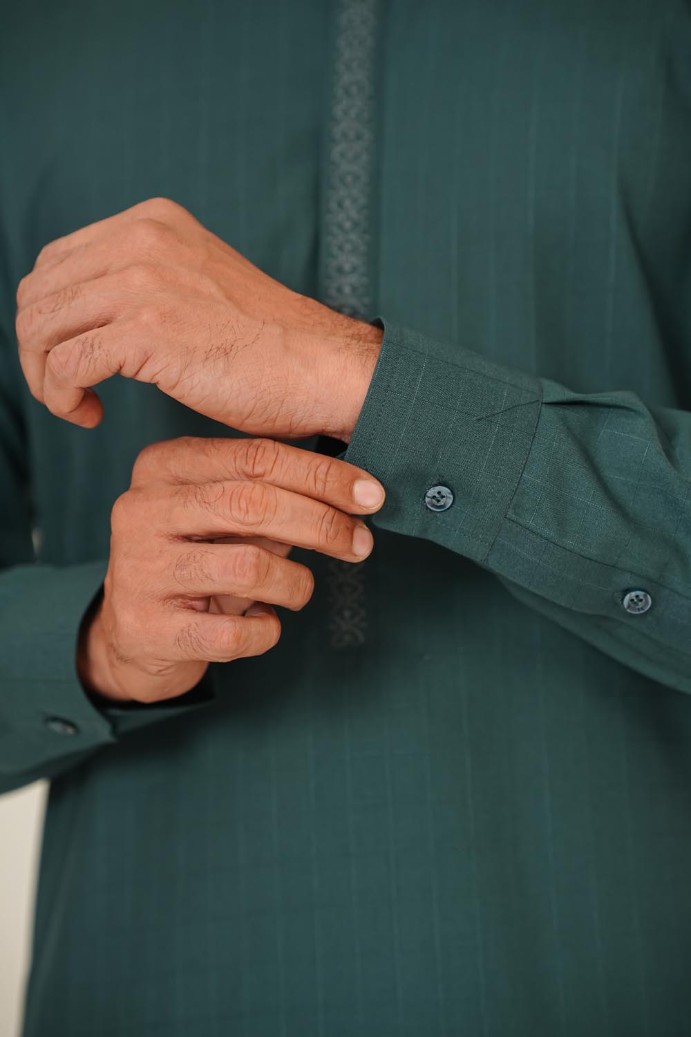 Dark Green Embroidered Kurta Shalwar by Al Deebaj, photo 3