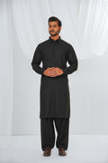 Black Plain Kurta Shalwar by Al Deebaj
