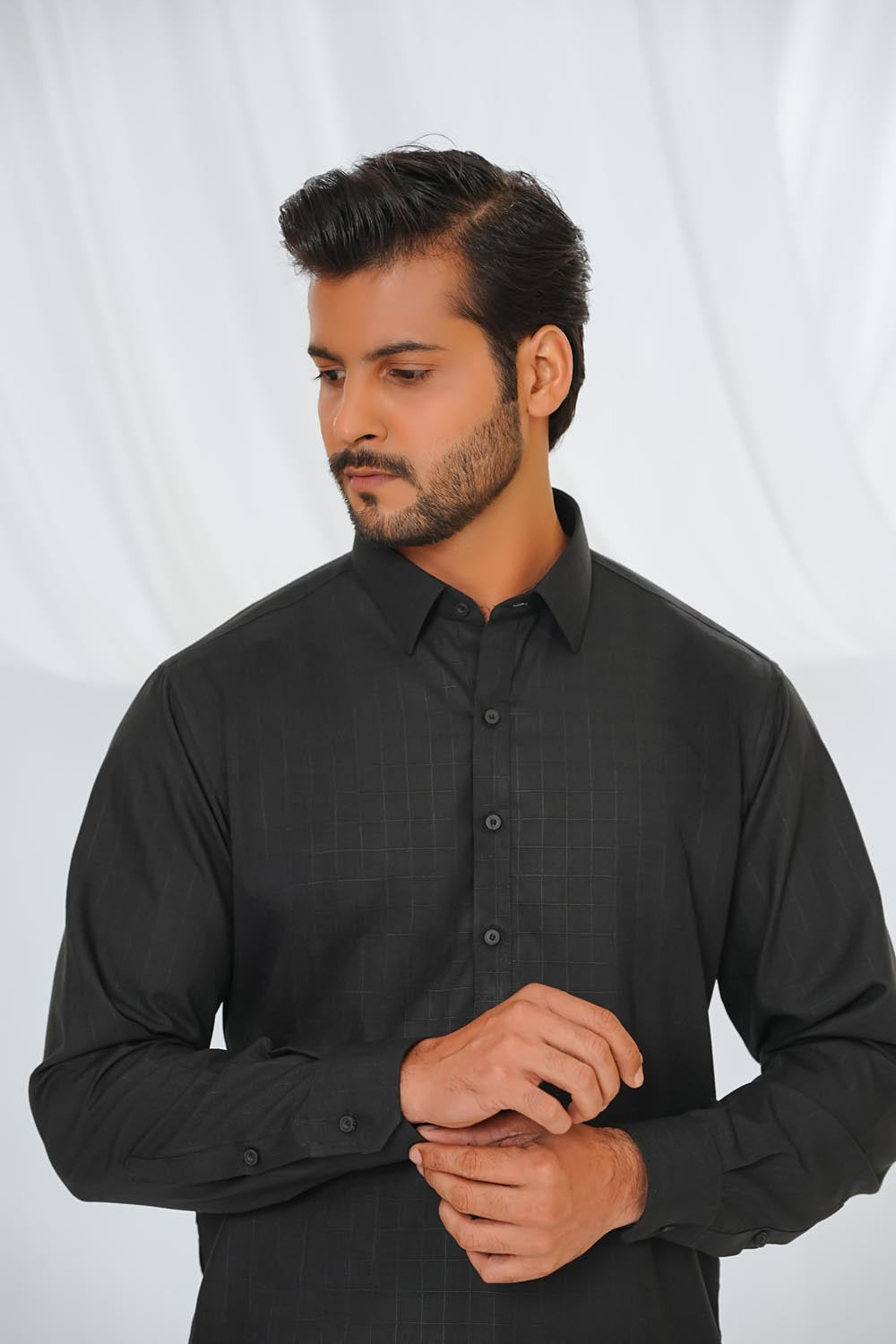 Black Plain Kurta Shalwar by Al Deebaj, photo 2