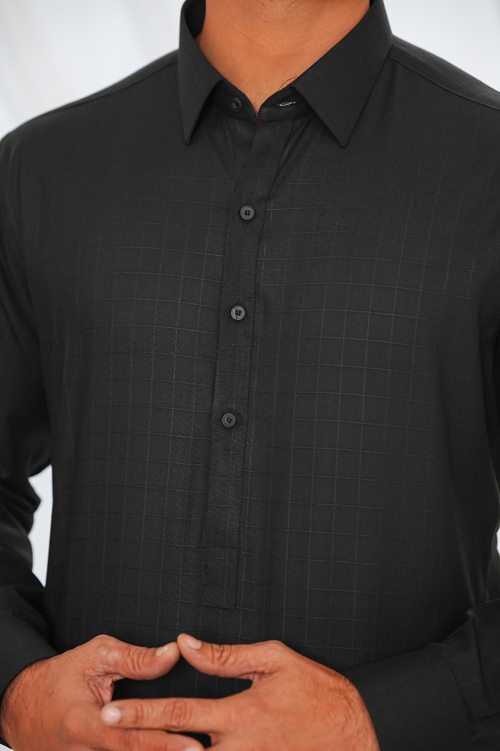 Black Plain Kurta Shalwar by Al Deebaj, photo 3