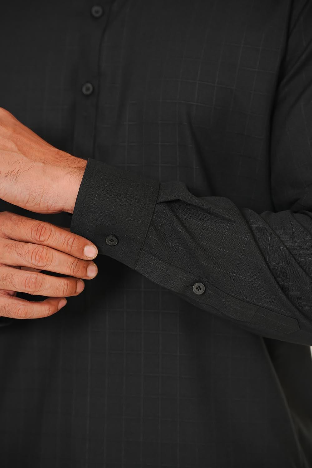 Black Plain Kurta Shalwar by Al Deebaj, photo 4
