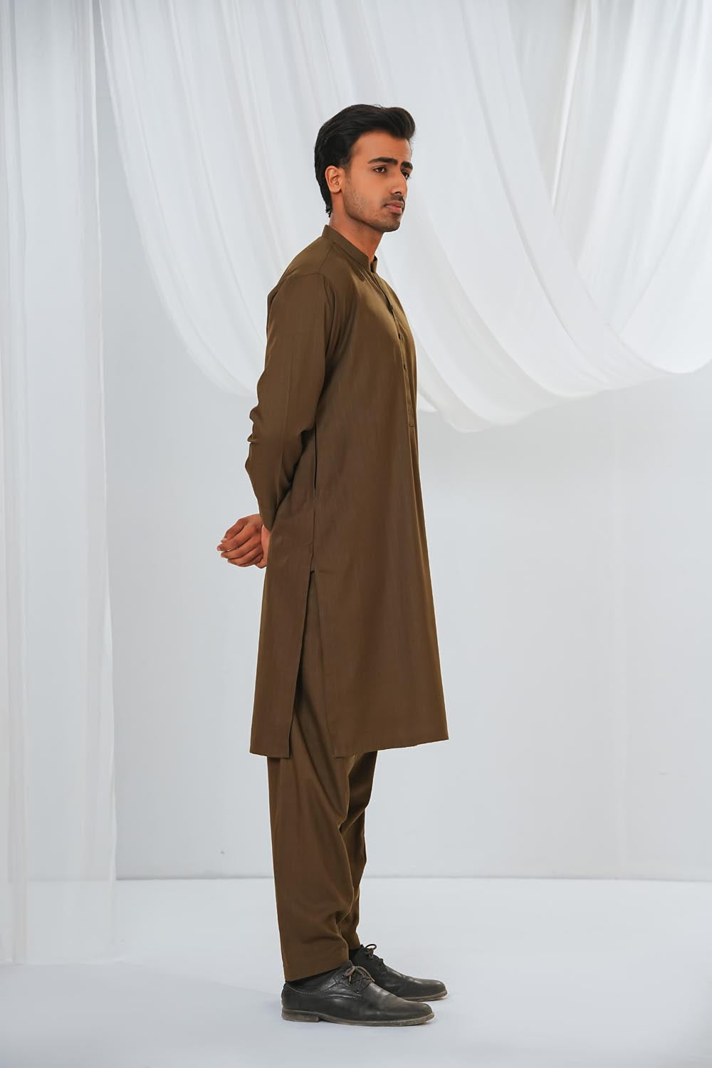 Kai Green Plain Kurta Shalwar by Al Deebaj, photo 5