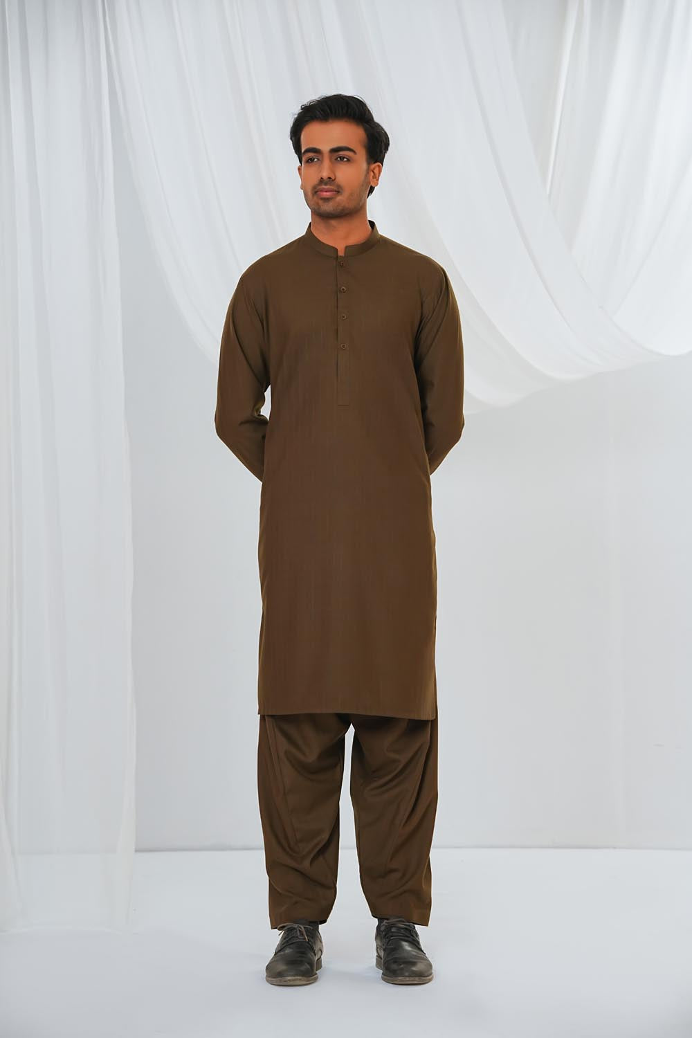 Kai Green Plain Kurta Shalwar by Al Deebaj