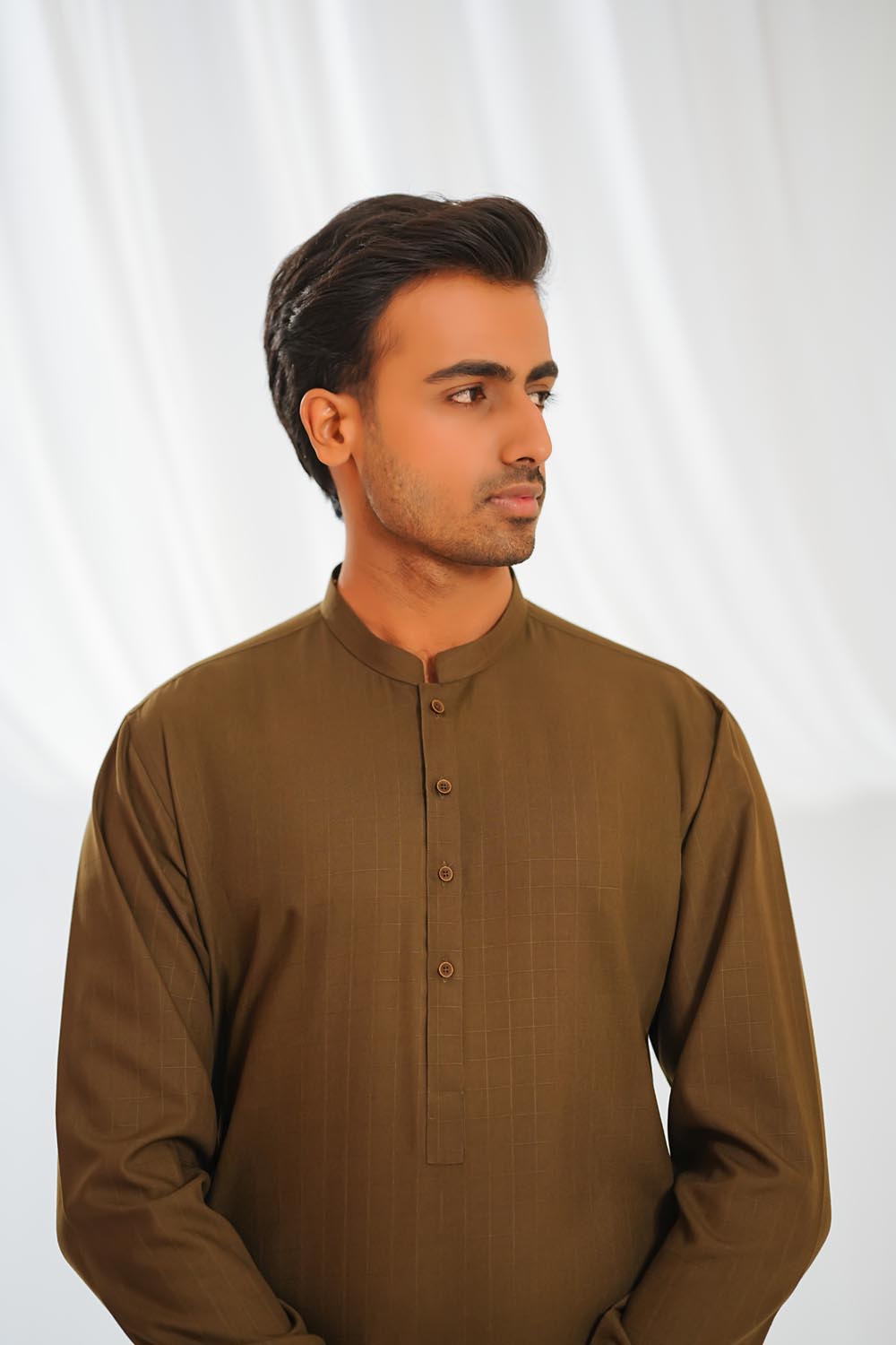 Kai Green Plain Kurta Shalwar by Al Deebaj, photo 4