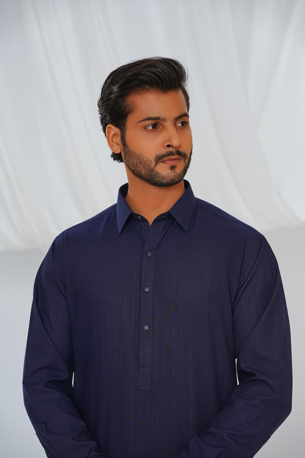 Navy Blue Kurta Shalwar by Al Deebaj, photo 2