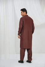 Maroon Plain Kurta Shalwar by Al Deebaj, photo 5