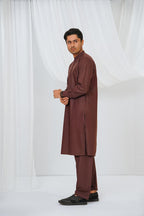 Maroon Plain Kurta Shalwar by Al Deebaj, photo 4