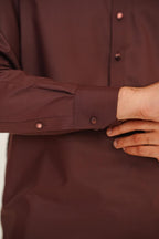 Maroon Plain Kurta Shalwar by Al Deebaj, photo 3