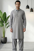 Ash Grey Kurta Shalwar by Al Deebaj