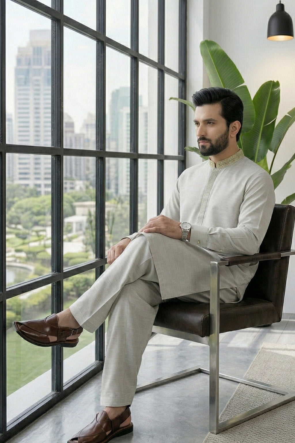 Mint Green Kurta Shalwar by Al Deebaj, photo 4