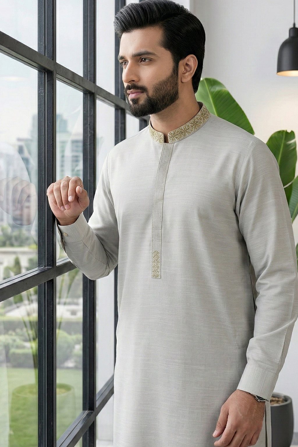 Mint Green Kurta Shalwar by Al Deebaj, photo 3