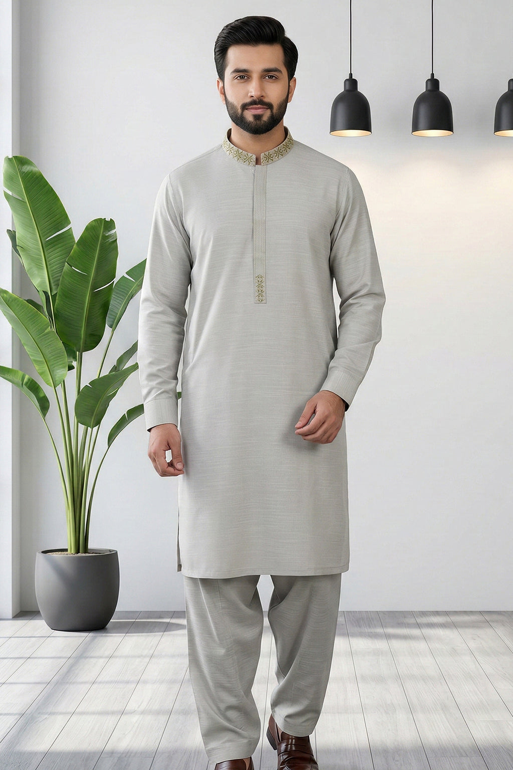 Mint Green Kurta Shalwar by Al Deebaj