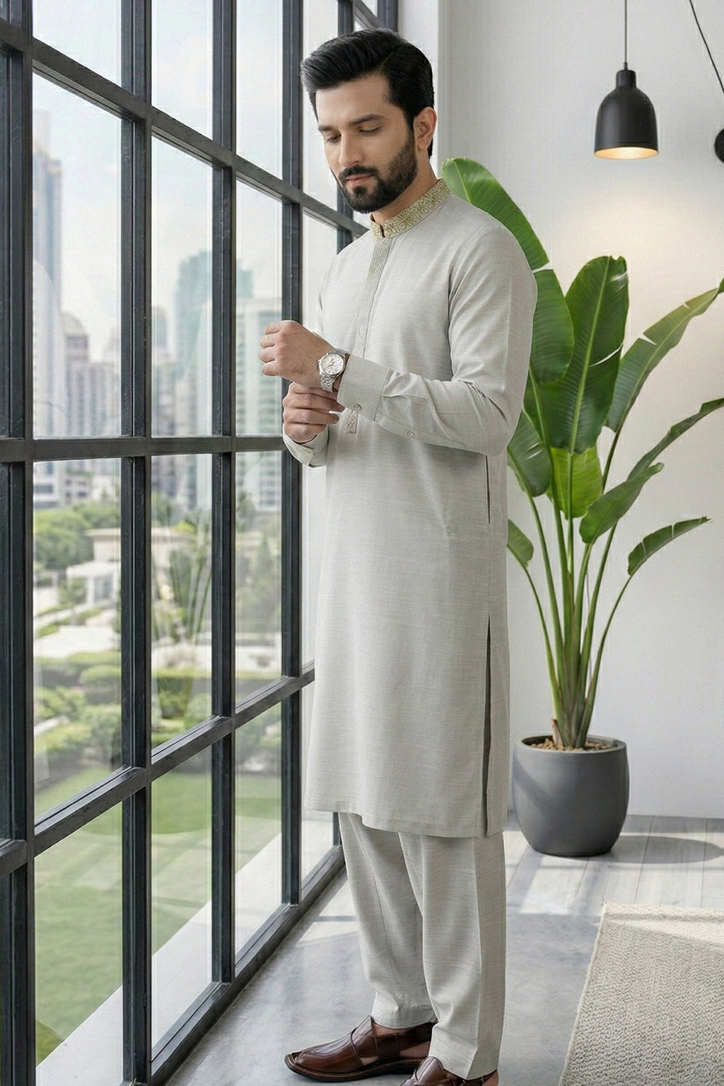 Mint Green Kurta Shalwar by Al Deebaj, photo 2