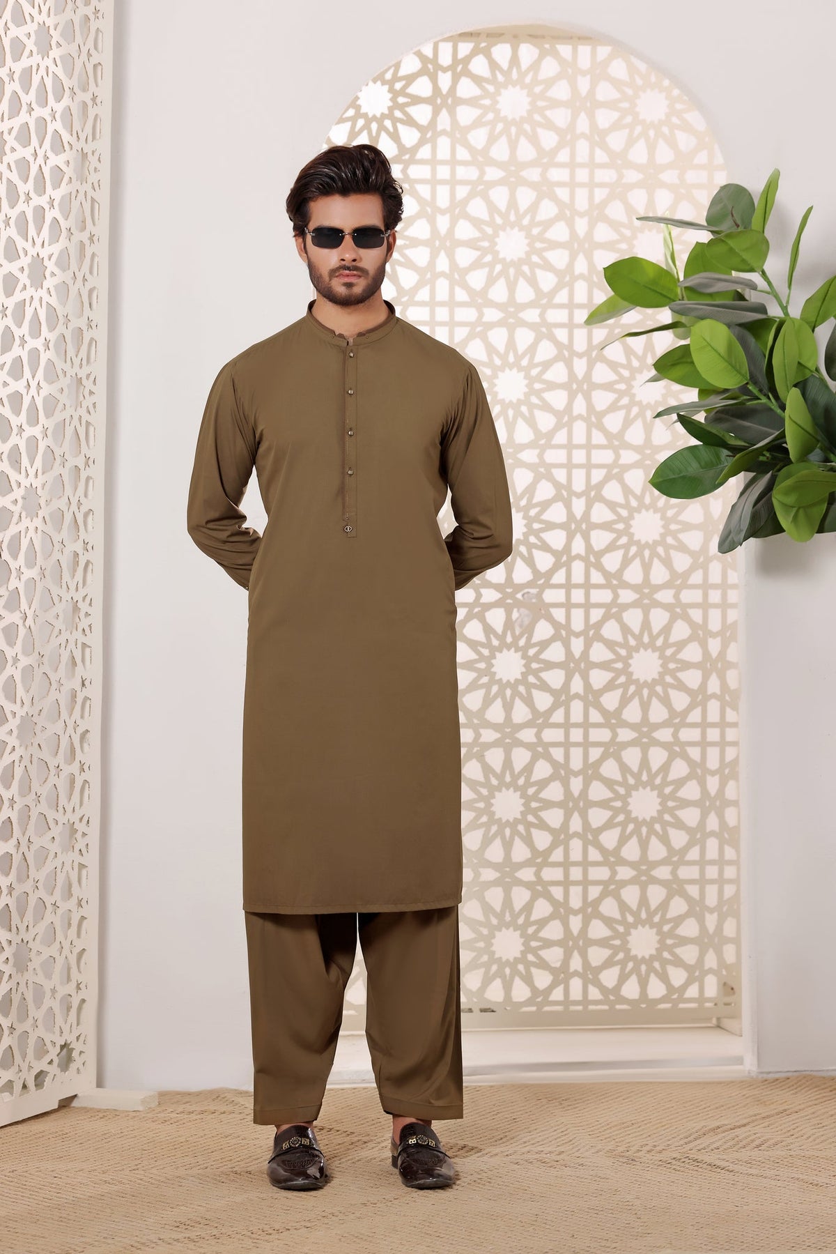 Camel Kurta Shalwar by Al Deebaj
