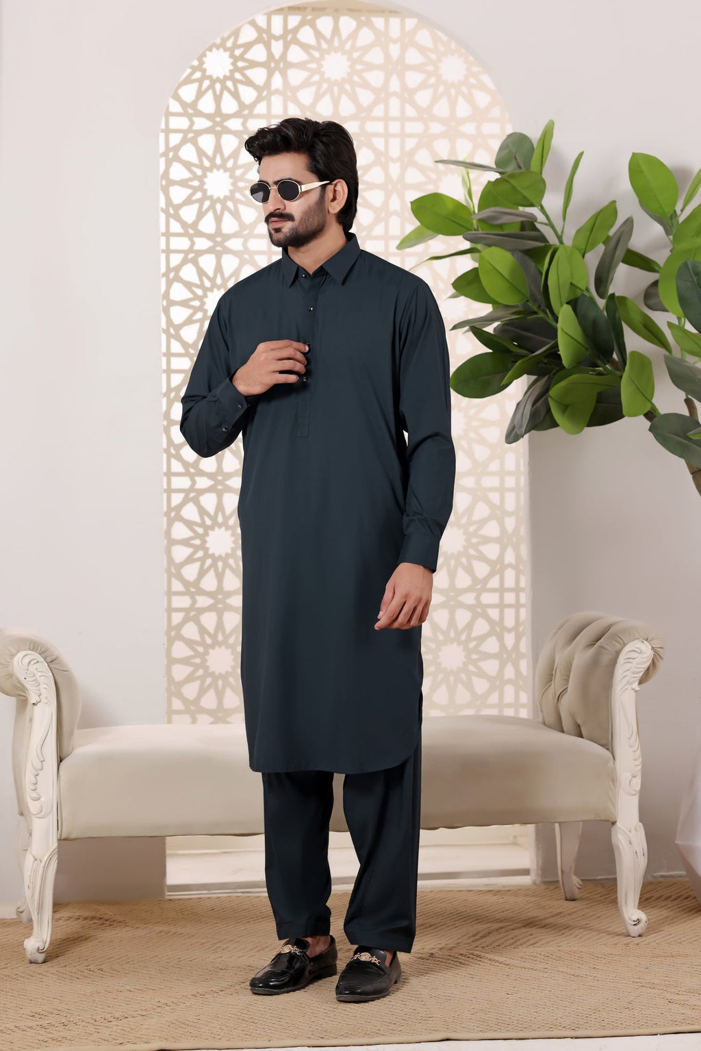 G.Blue Kurta Shalwar by Al Deebaj, photo 5