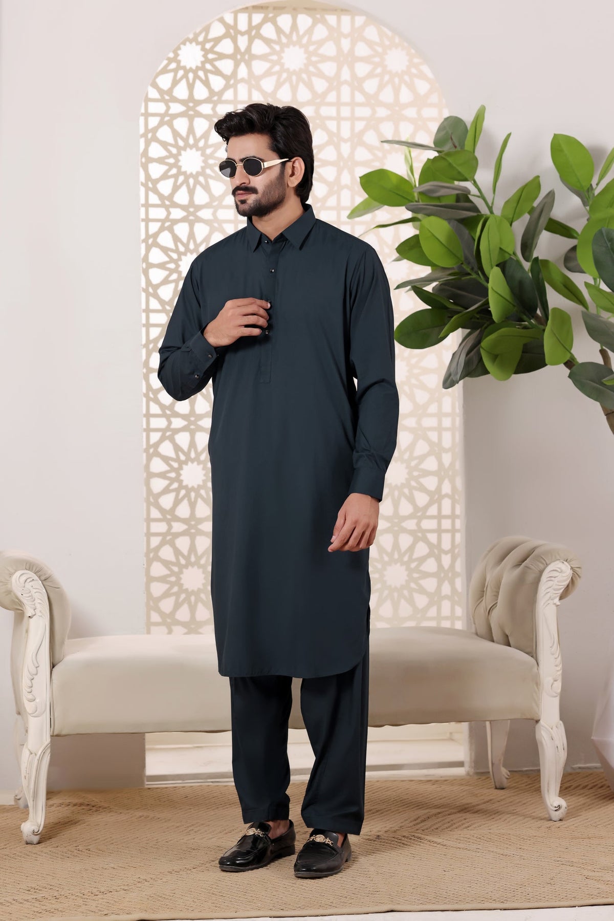 G.Blue Kurta Shalwar by Al Deebaj, photo 5