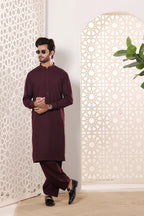 Maroon Kurta Shalwar by Al Deebaj, photo 3