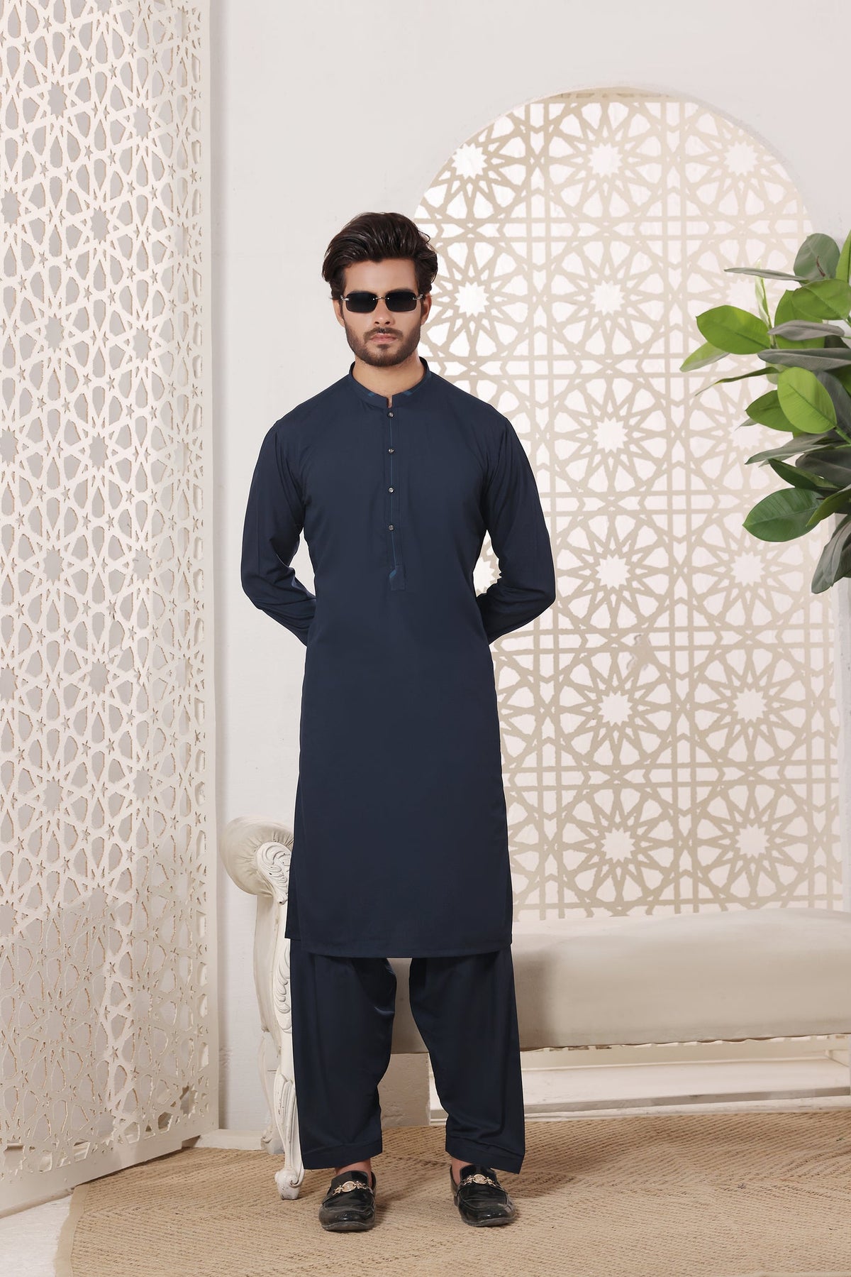 Navy Des Kurta Shalwar by Al Deebaj, photo 6