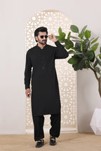 Black Des Kurta Shalwar by Al Deebaj
