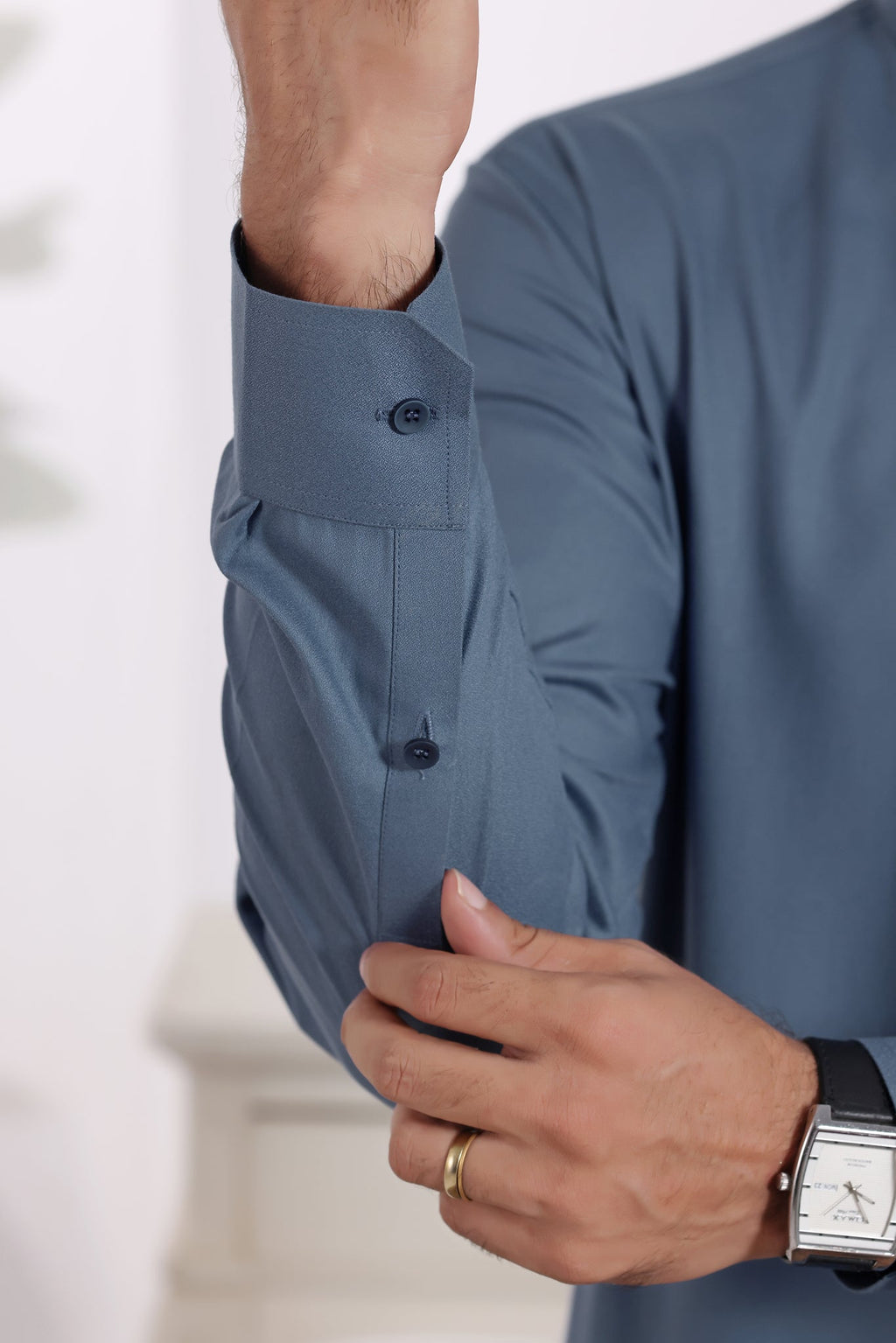 Greyish Blue Des Kurta Shalwar by Al Deebaj, photo 3