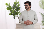 Silver Grey Des Kurta Shalwar by Al Deebaj, photo 5
