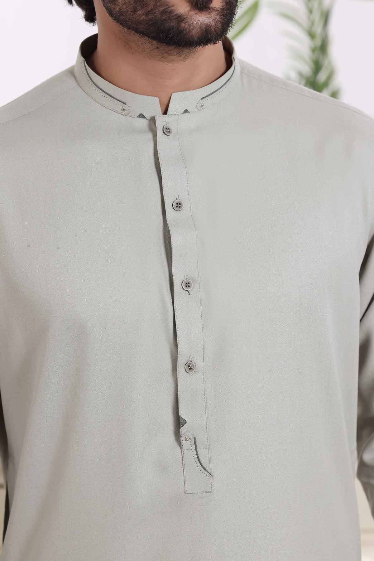 Silver Grey Des Kurta Shalwar by Al Deebaj, photo 2