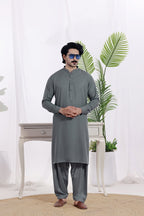 Grey Des Kurta Shalwar by Al Deebaj, photo 3